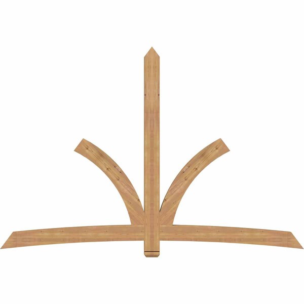 Ekena Millwork Davenport Timber Gable Bracket, Western Red Cedar, 108"W x 72"H x 3 1/2"D x 5 1/2"F, 16/12 Pitch GBW108X72X0406DAV00SWR - main